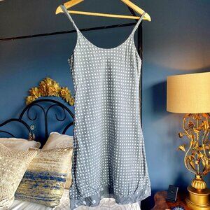 Grey and Off White Polka Dot French Cotton Sundress